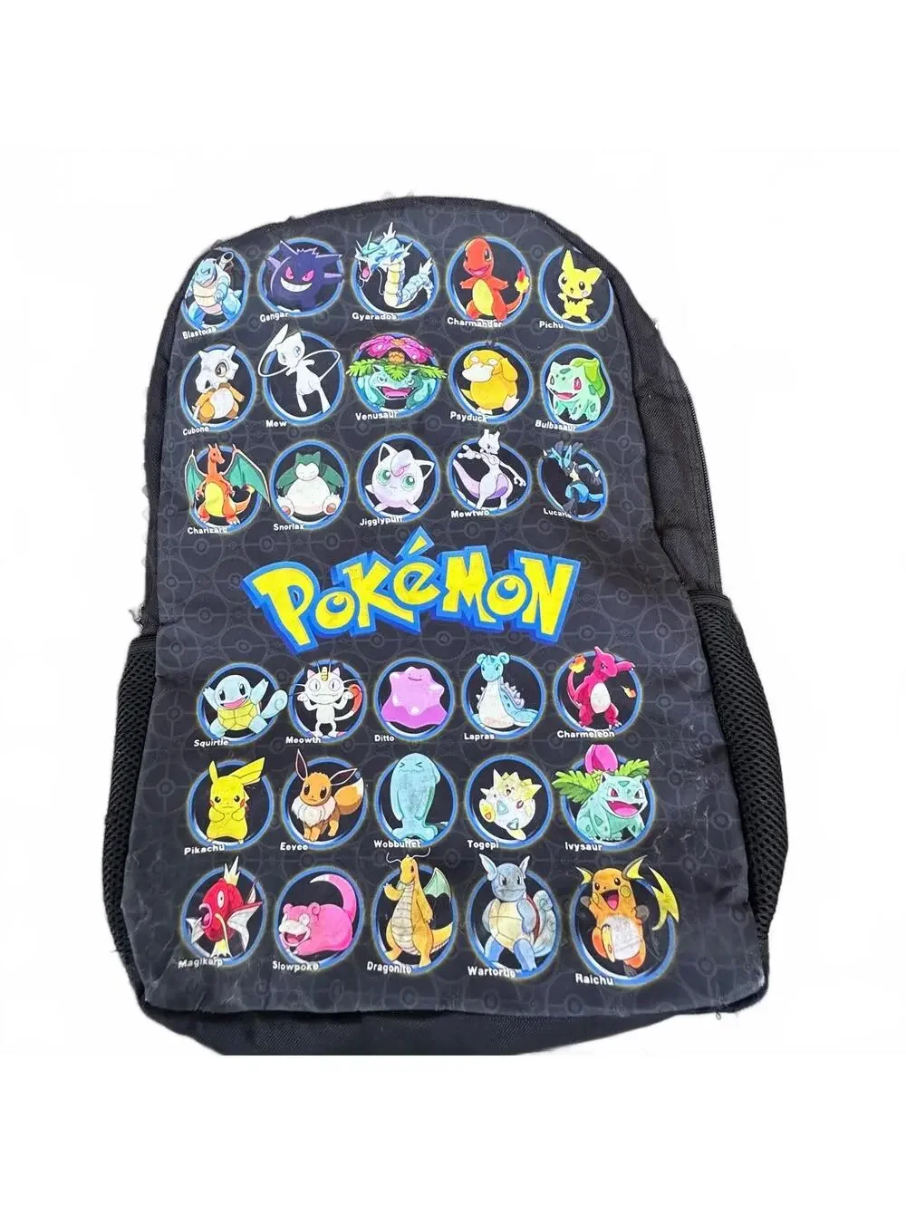 RARE Pokemon Characters Black Backpack Bag School College Pokémon Book TCG